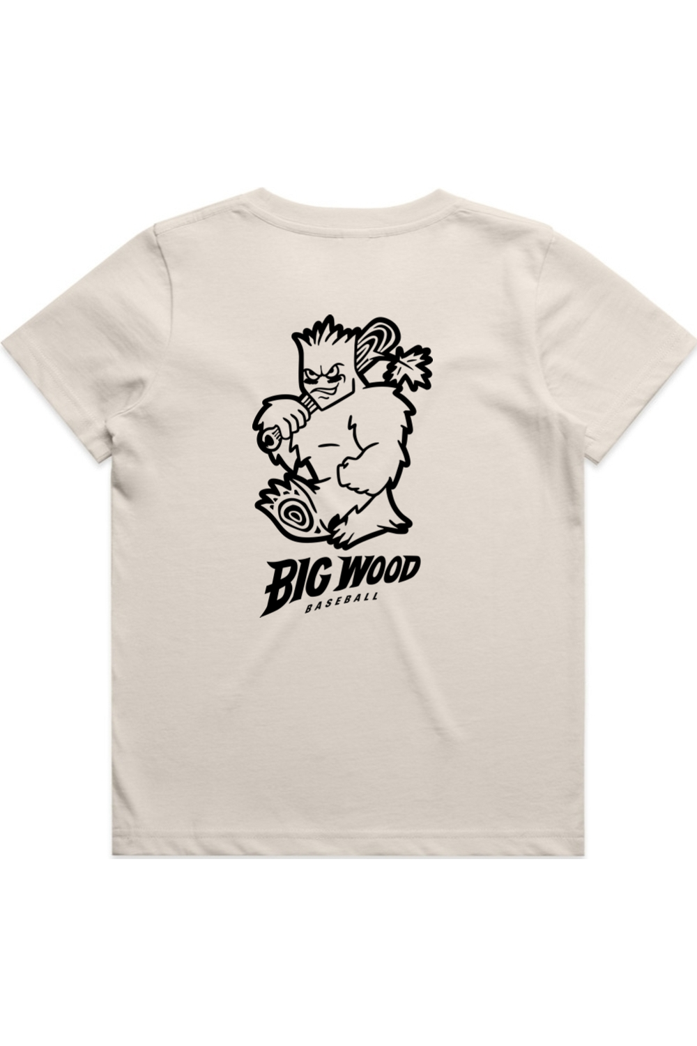 Youth - Big Wood Outlined Mascot Tee
