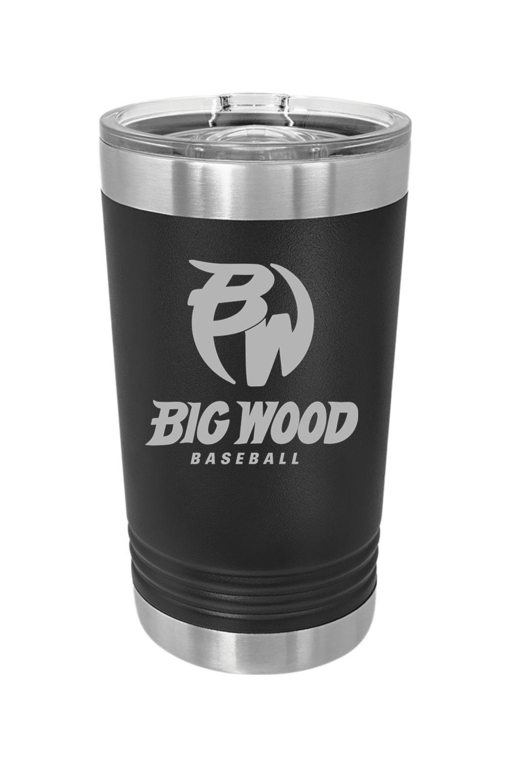 Big Wood Baseball Tumbler 16oz Insulated Pint with Slider Lid