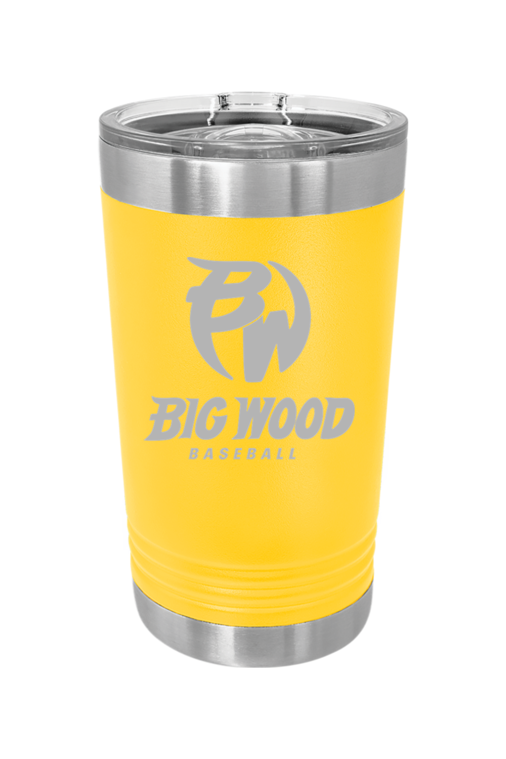 Big Wood Baseball Tumbler 16oz Insulated Pint with Slider Lid