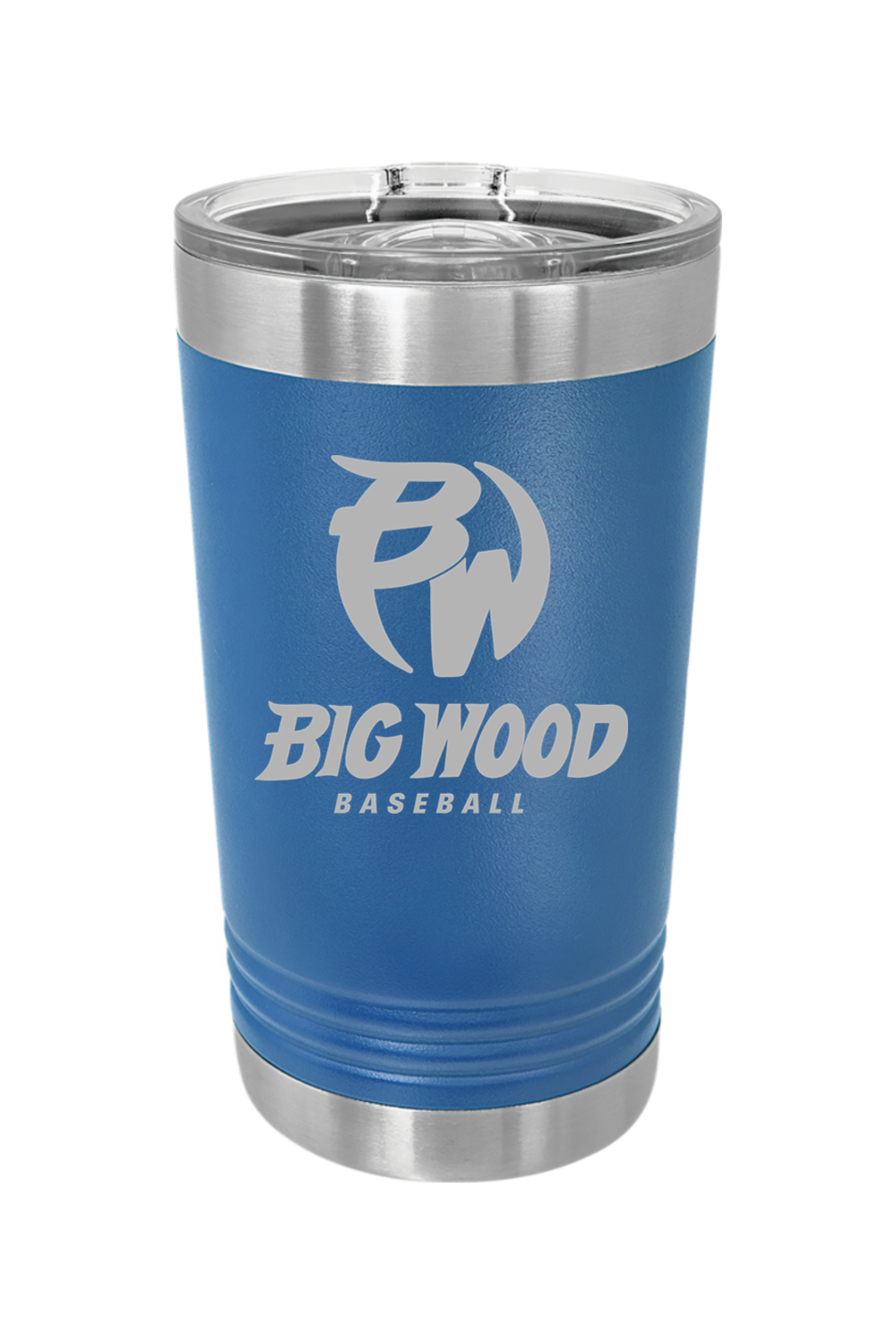 Big Wood Baseball Tumbler 16oz Insulated Pint with Slider Lid