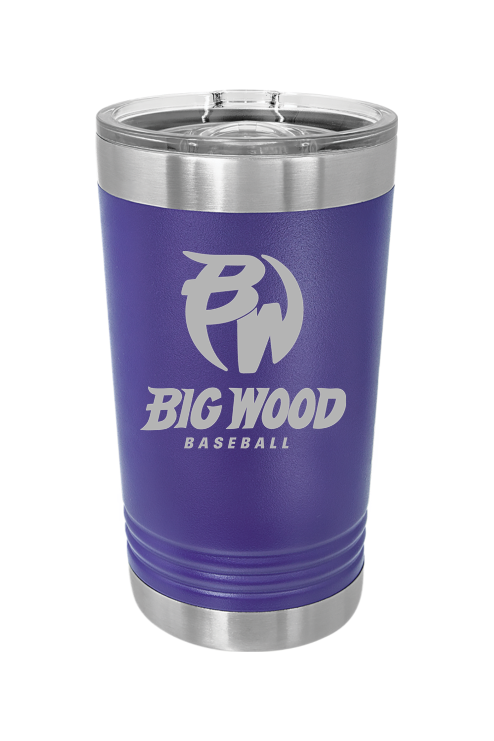 Big Wood Baseball Tumbler 16oz Insulated Pint with Slider Lid