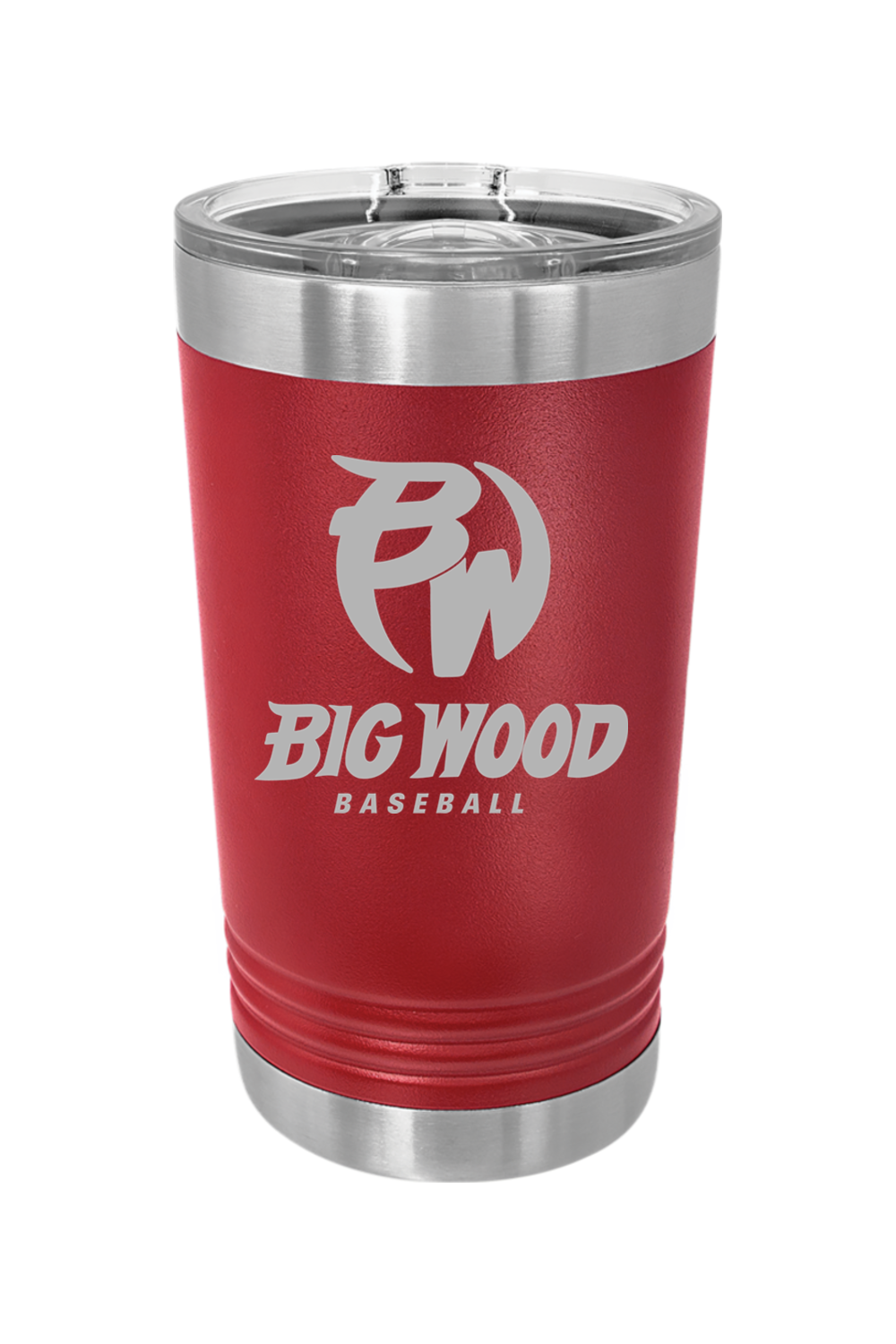 Big Wood Baseball Tumbler 16oz Insulated Pint with Slider Lid