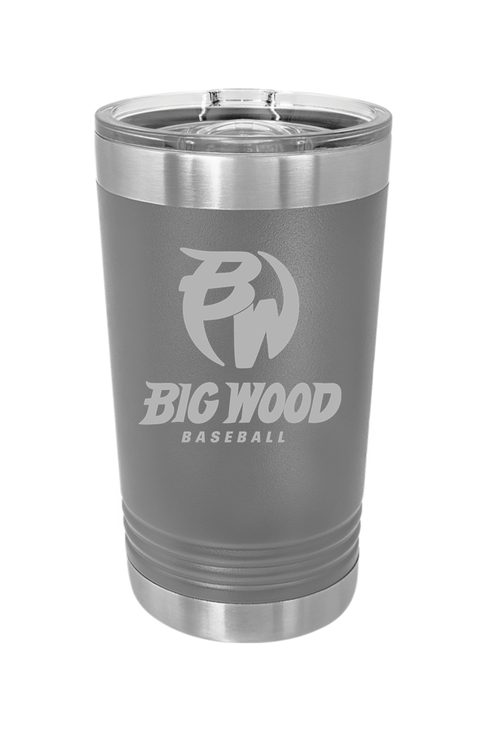 Big Wood Baseball Tumbler 16oz Insulated Pint with Slider Lid
