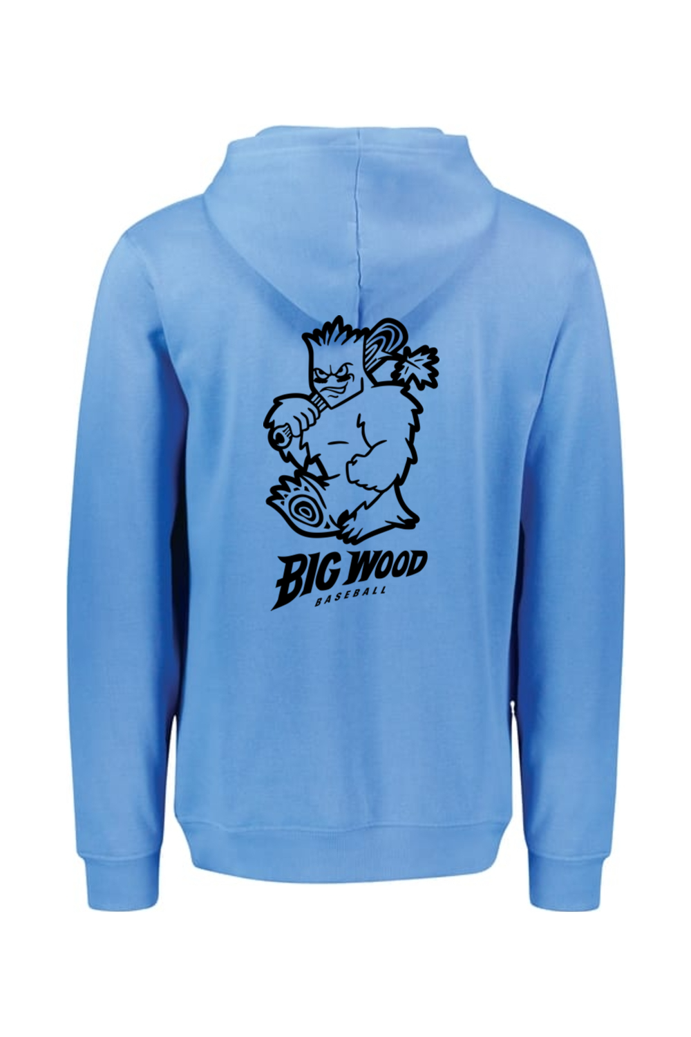 Big Wood Outlined Mascot Athletic Fit Hoodie