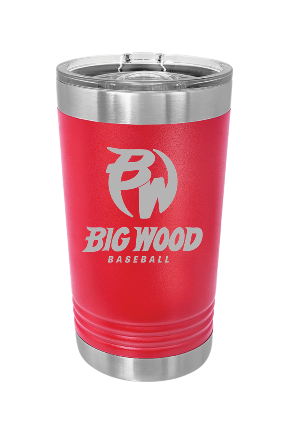 Big Wood Baseball Tumbler 16oz Insulated Pint with Slider Lid