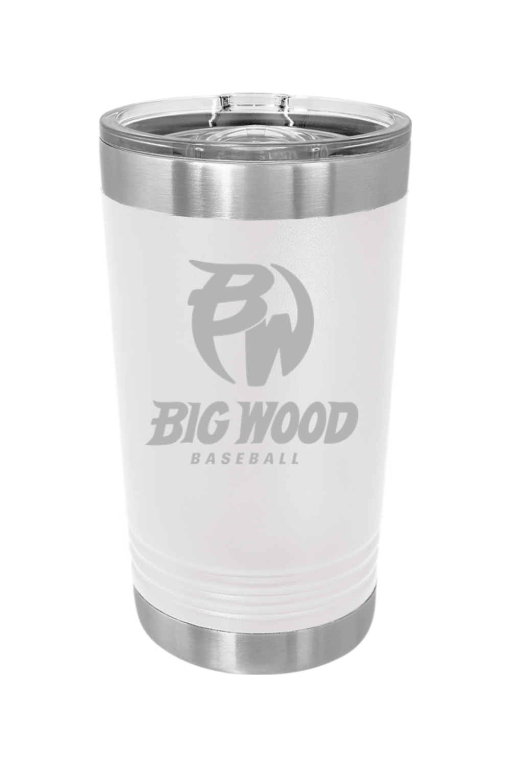 Big Wood Baseball Tumbler 16oz Insulated Pint with Slider Lid