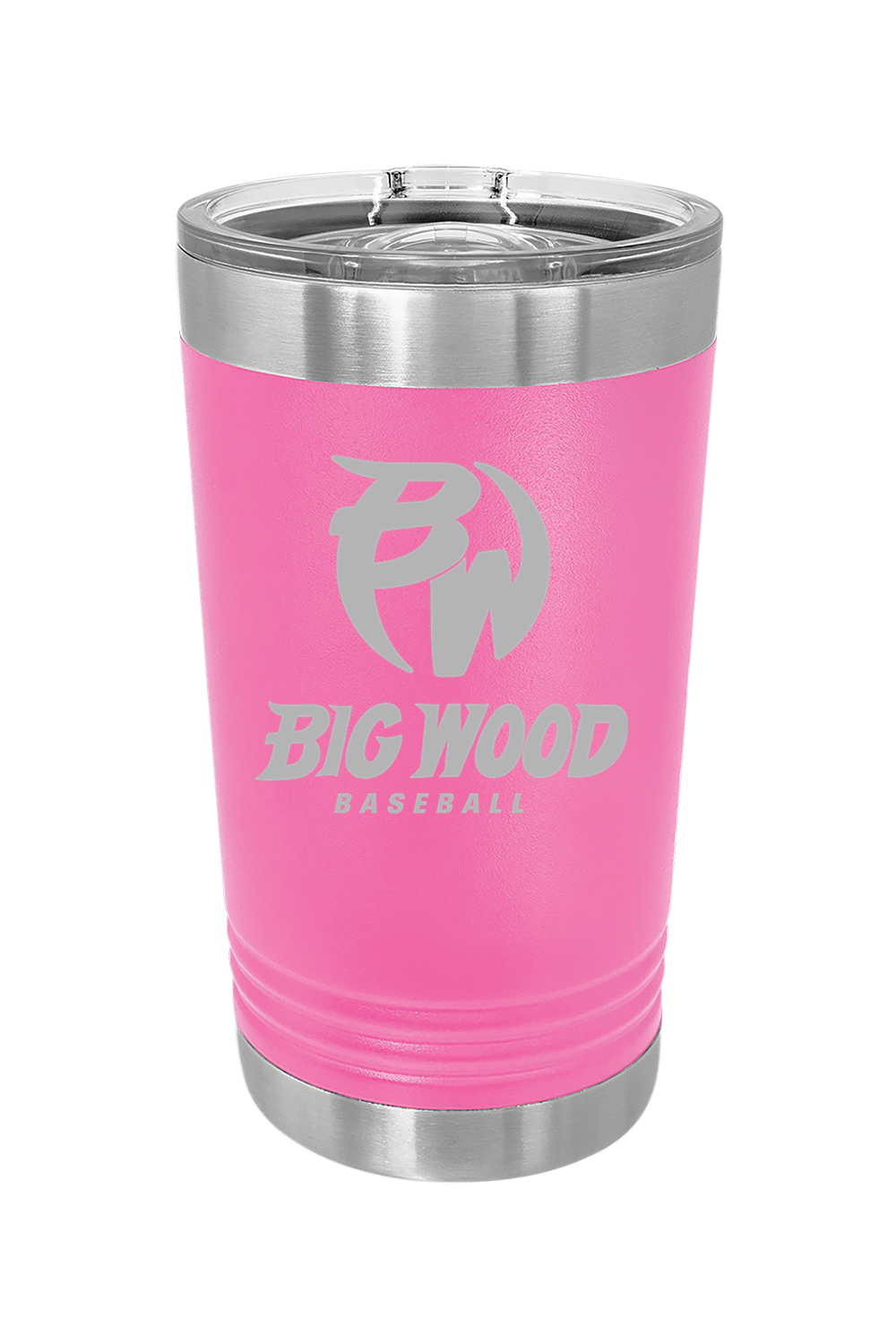 Big Wood Baseball Tumbler 16oz Insulated Pint with Slider Lid