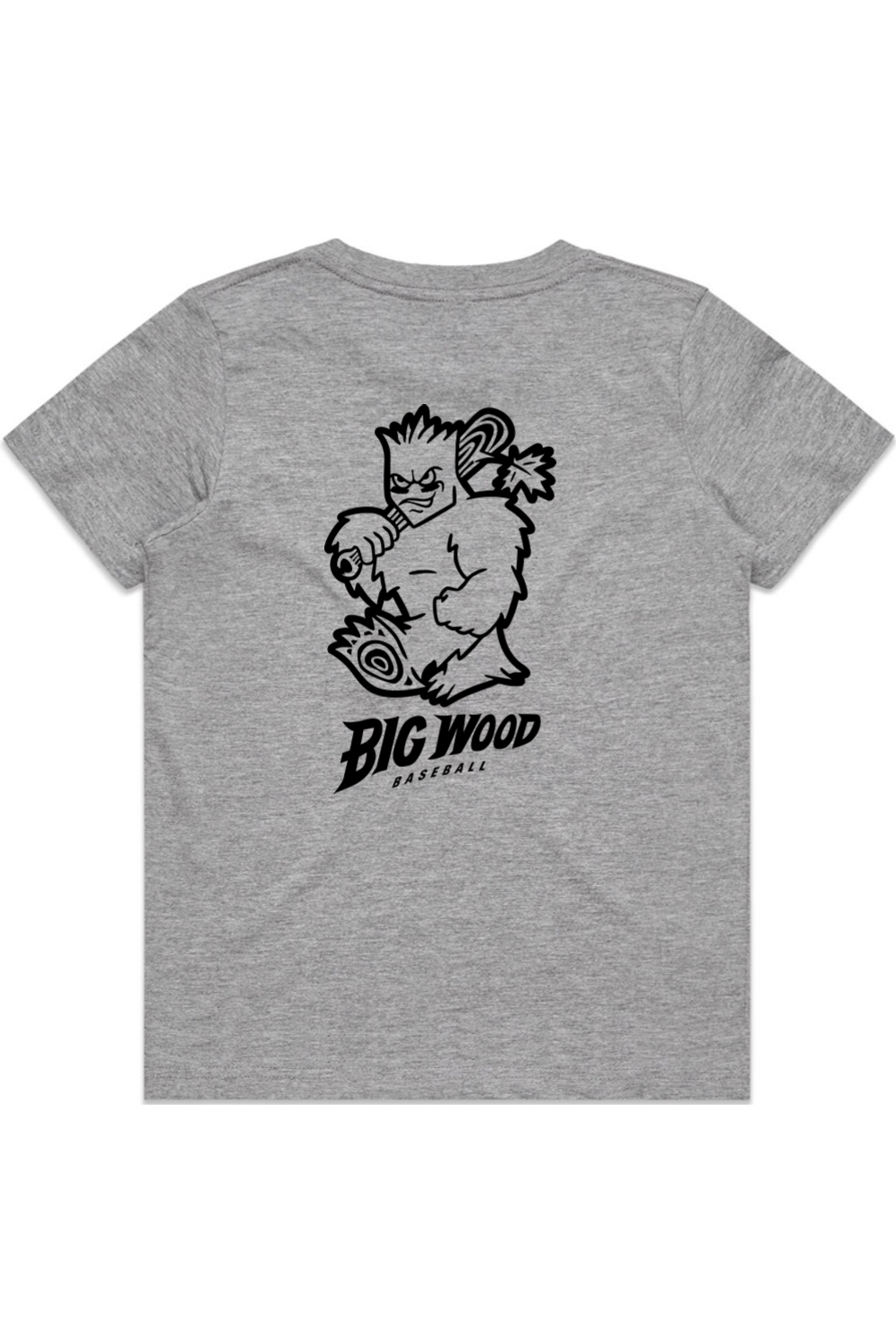 Youth - Big Wood Outlined Mascot Tee