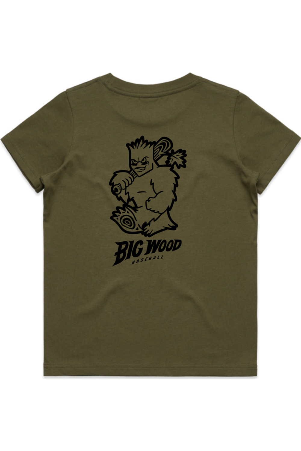 Youth - Big Wood Outlined Mascot Tee