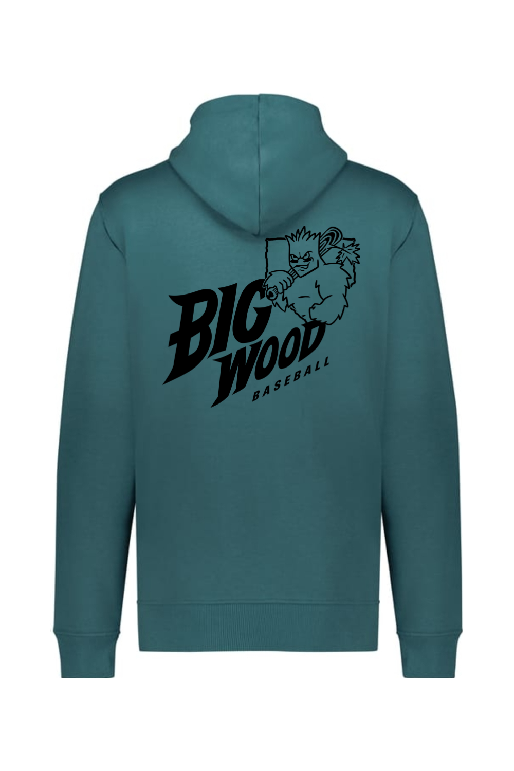 Big Wood Home Plate Mascot Athletic Fit Hoodie
