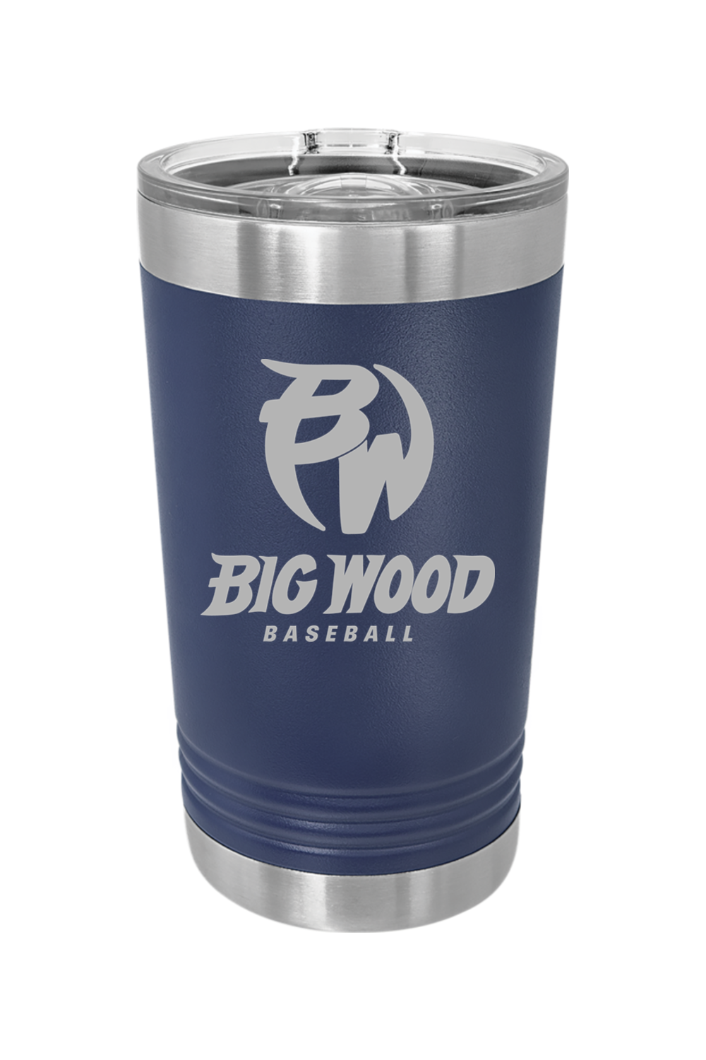 Big Wood Baseball Tumbler 16oz Insulated Pint with Slider Lid