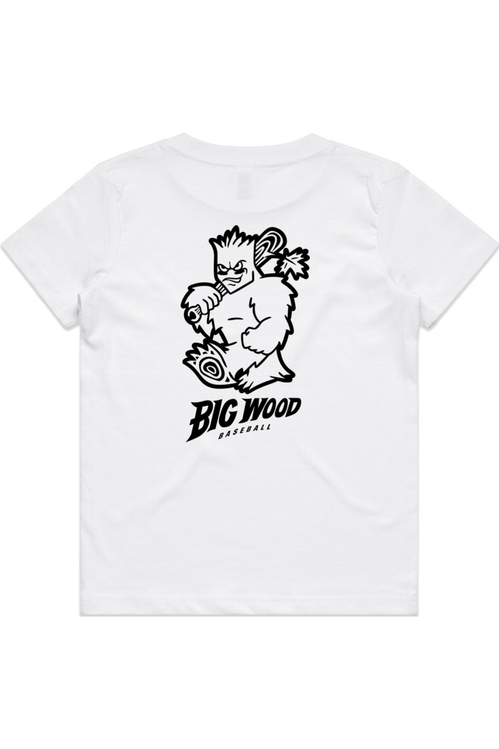 Youth - Big Wood Outlined Mascot Tee
