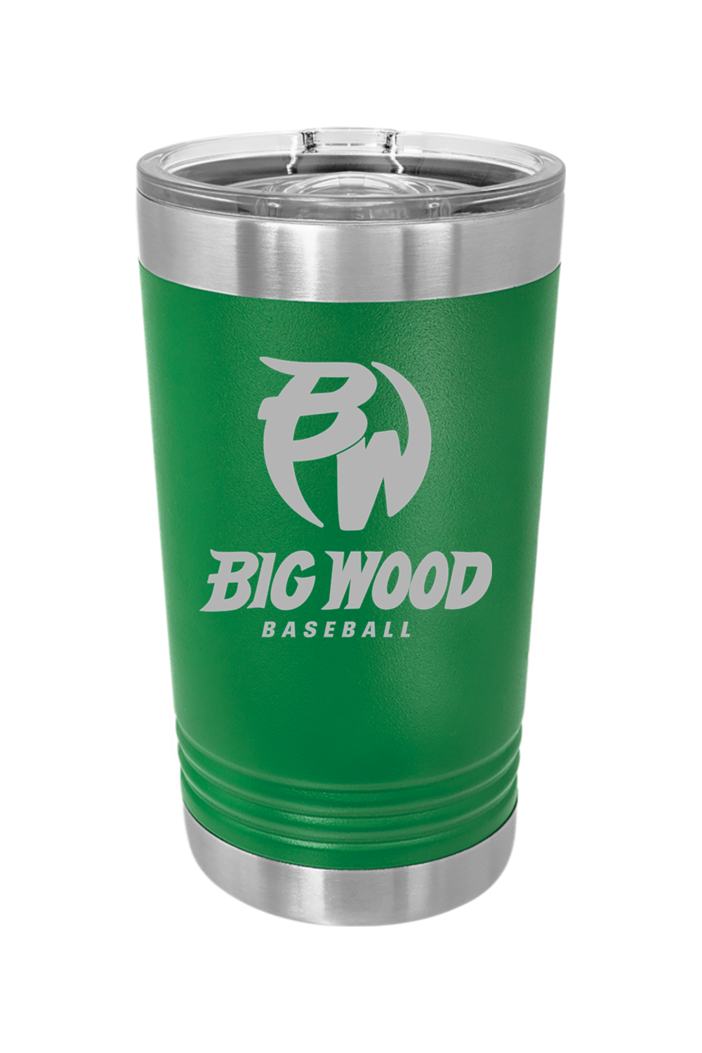 Big Wood Baseball Tumbler 16oz Insulated Pint with Slider Lid