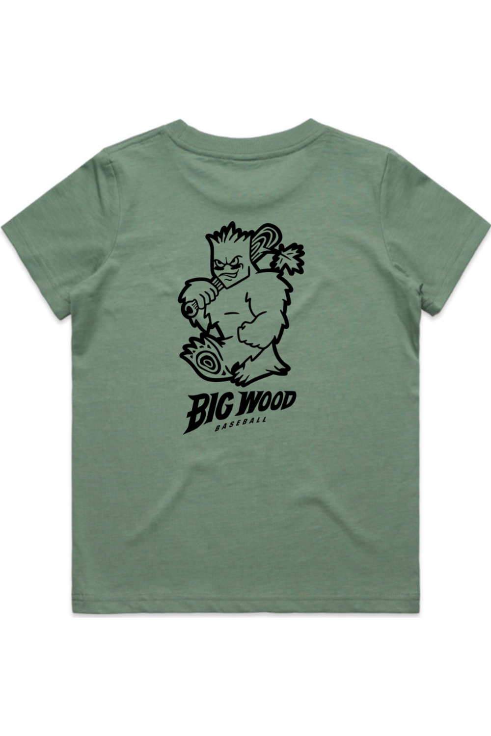 Youth - Big Wood Outlined Mascot Tee