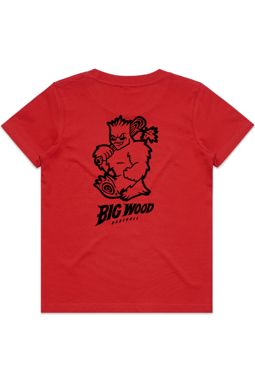 Youth - Big Wood Outlined Mascot Tee