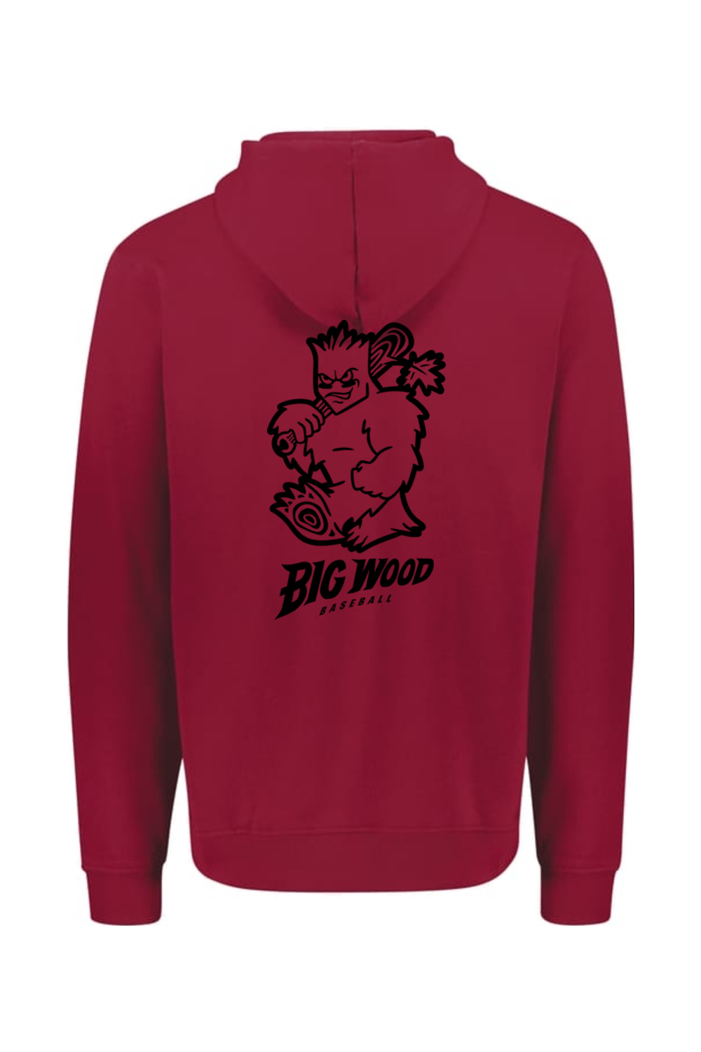 Big Wood Outlined Mascot Athletic Fit Hoodie