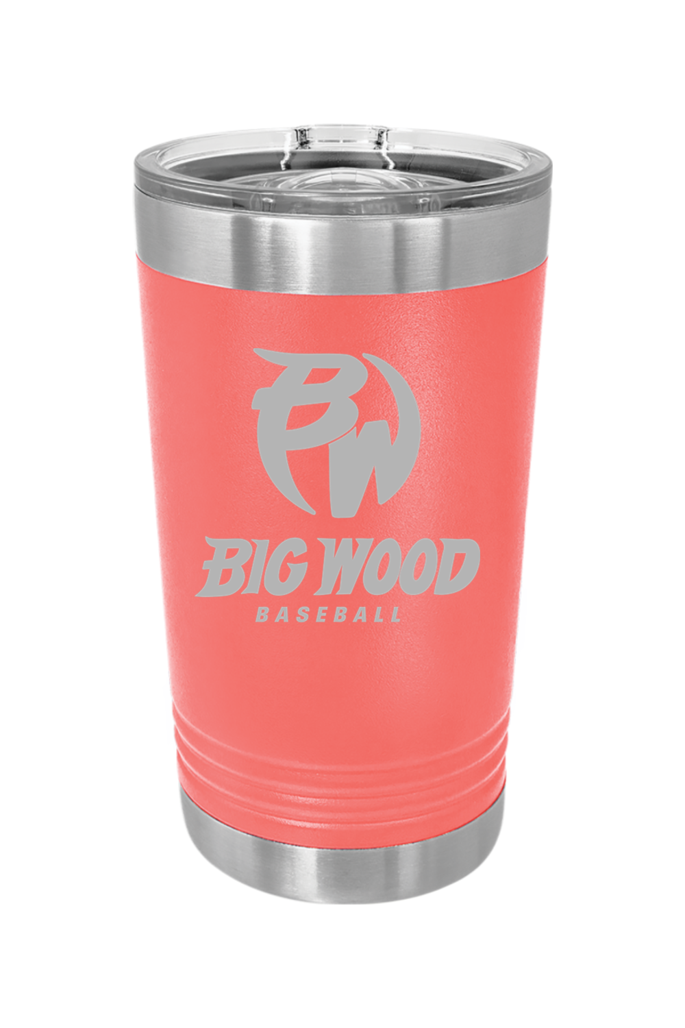 Big Wood Baseball Tumbler 16oz Insulated Pint with Slider Lid