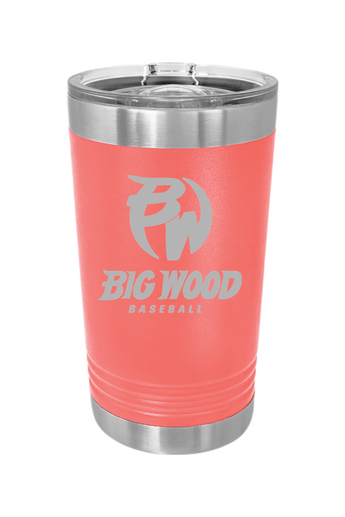 Big Wood Baseball Tumbler 16oz Insulated Pint with Slider Lid