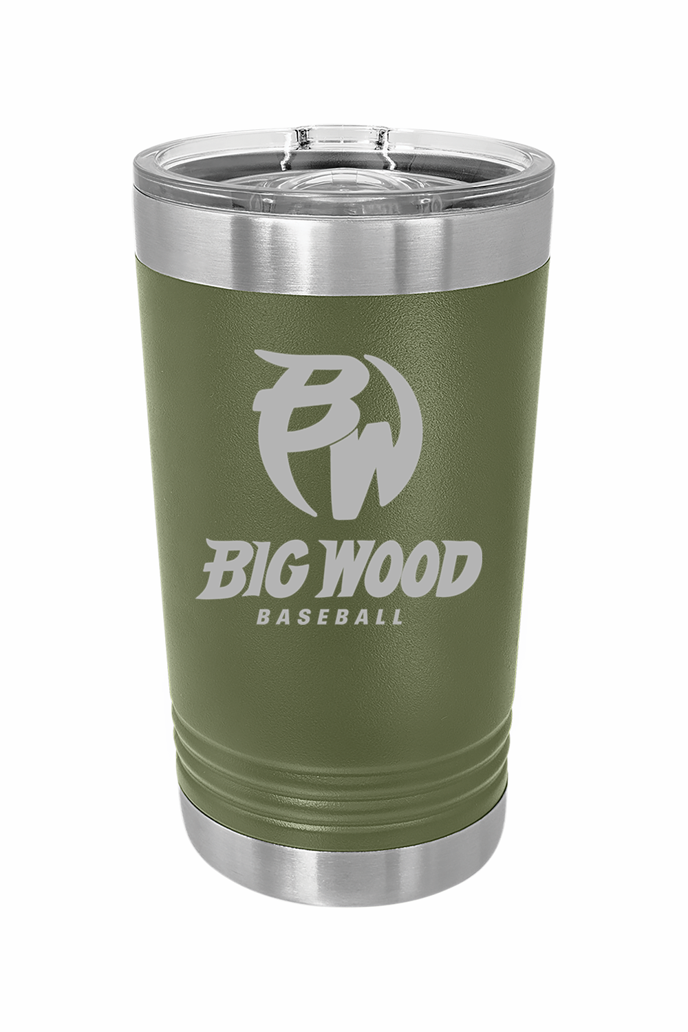 Big Wood Baseball Tumbler 16oz Insulated Pint with Slider Lid