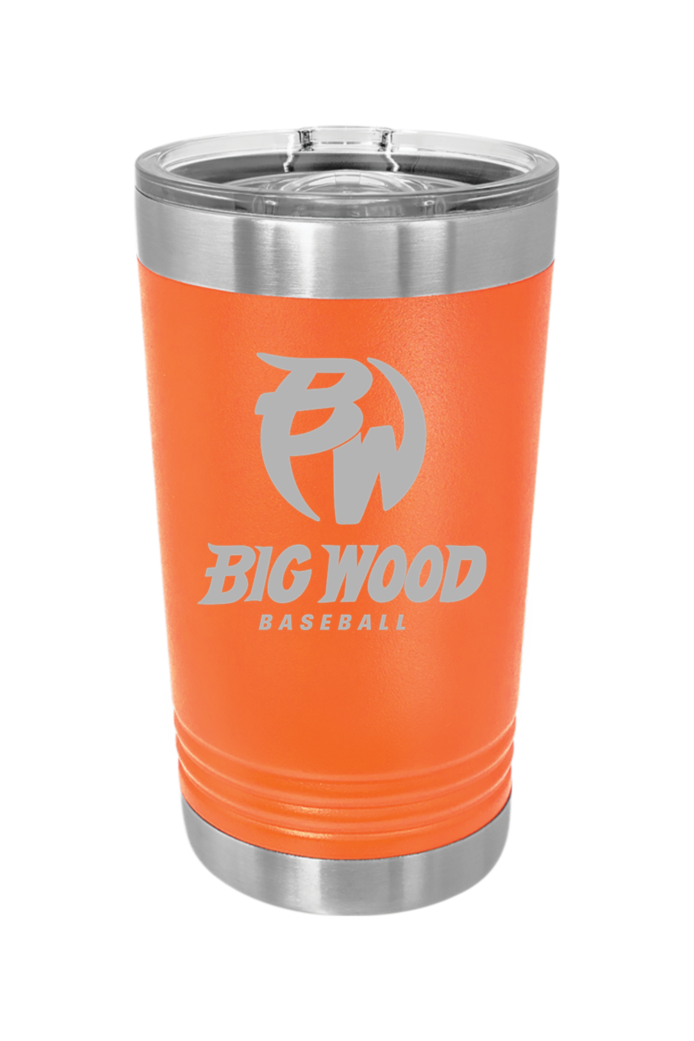 Big Wood Baseball Tumbler 16oz Insulated Pint with Slider Lid